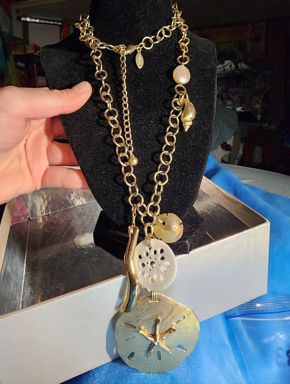Chico's Gold-Tone Sand Dollar & Starfish Pendant Necklace
